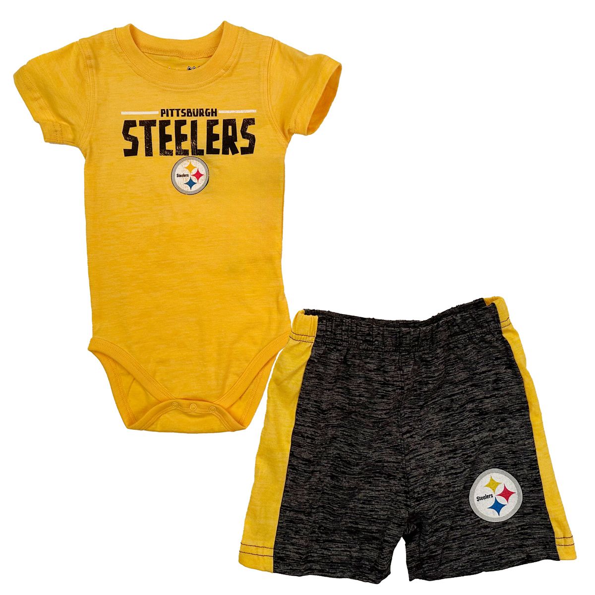 Pittsburgh Steelers Infant Contrast Short Sleeve & Short Set 3 Pittsburgh Steelers Infant Contrast Short Sleeve & Short Set