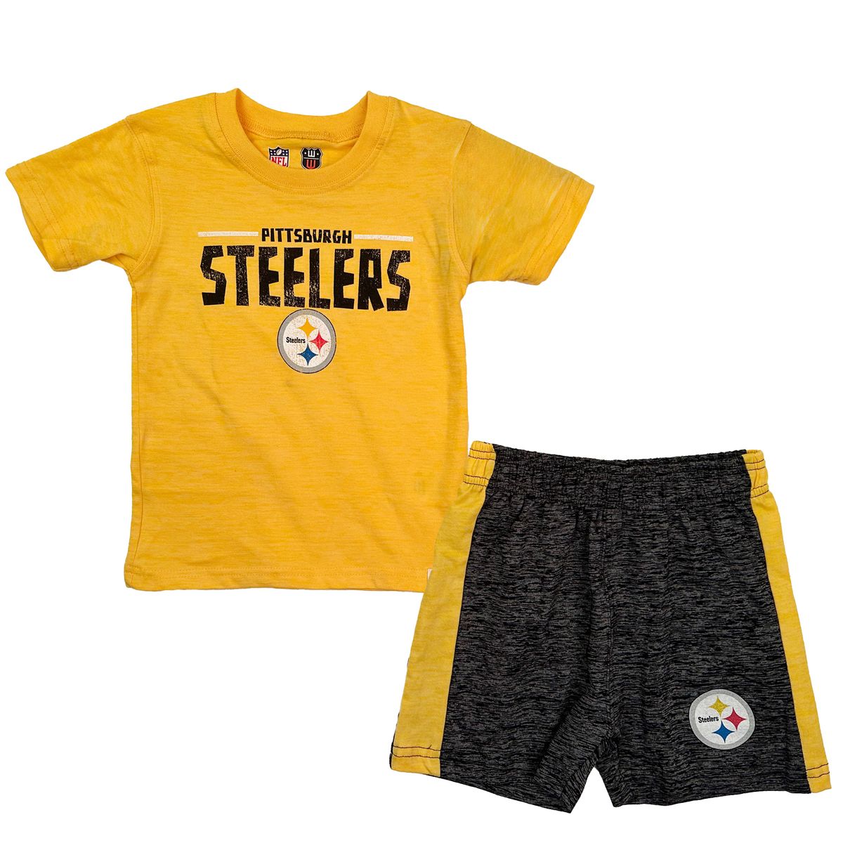 Pittsburgh Steelers Toddler Contrast Short Sleeve & Short Set 1 Pittsburgh Steelers Toddler Contrast Short Sleeve & Short Set