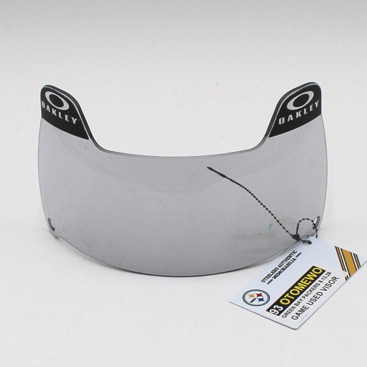 Pittsburgh Steelers #93 Esezi Otomewo Game Used Helmet Visor vs Green Bay Packers 8.13.26 1 Pittsburgh Steelers #93 Esezi Otomewo Game Used Helmet Visor vs Green Bay Packers 8.13.26