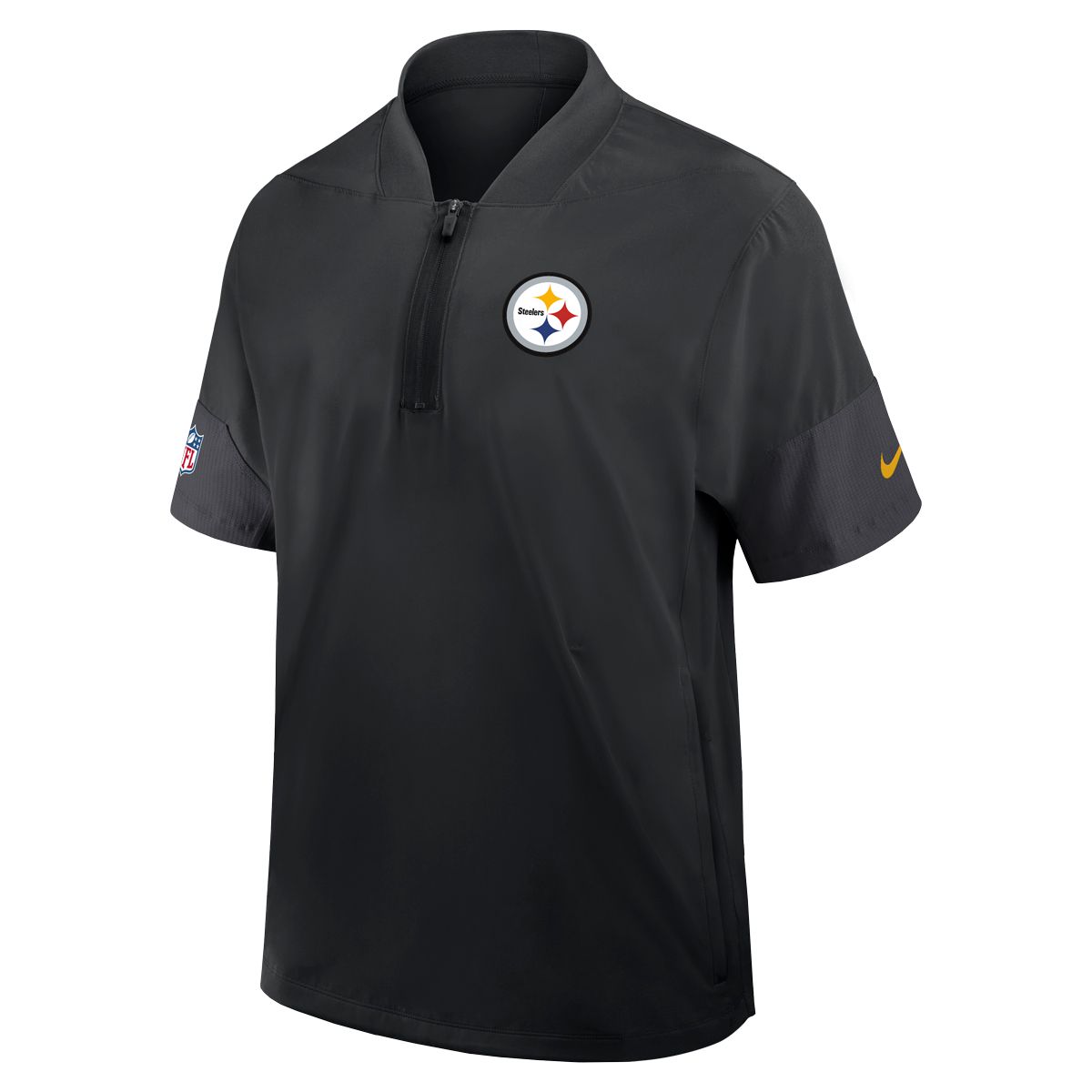 Pittsburgh Steelers Men's Nike Lightweight Coach Black Short Sleeve Jacket