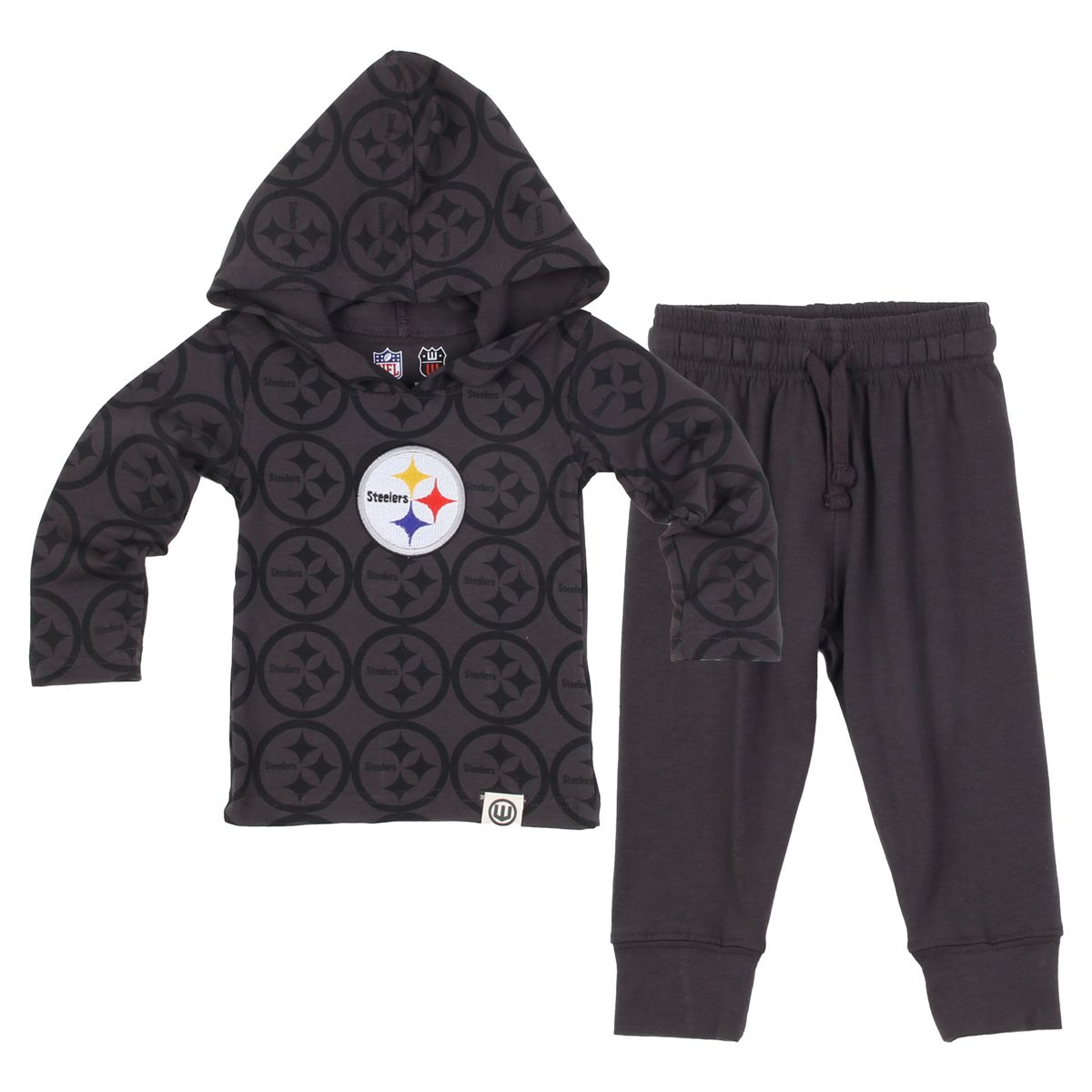 Pittsburgh Steelers Infant All Over Print Long Sleeve Hoodie & Pant Set 2 Pittsburgh Steelers Infant All Over Print Long Sleeve Hoodie & Pant Set