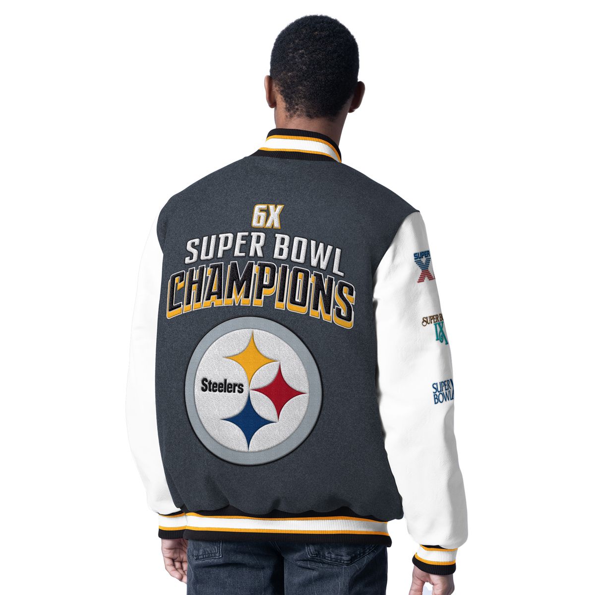 Pittsburgh Steelers Men's GIII Pump Fake 6X Champ Varsity Jacket