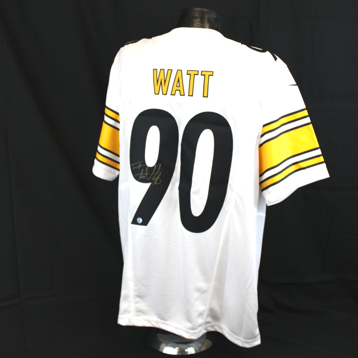 Pittsburgh Steelers #90 T. J. Watt Autographed Nike Away Jersey 1 Pittsburgh Steelers #90 T. J. Watt Autographed Nike Away Jersey