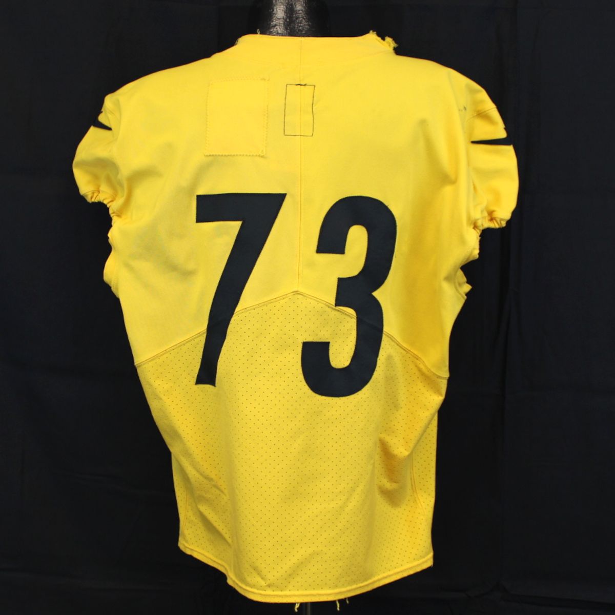 Pittsburgh Steelers #73 Carlos Davis Practice Used Gold Defense Jersey 2 Pittsburgh Steelers #73 Carlos Davis Practice Used Gold Defense Jersey