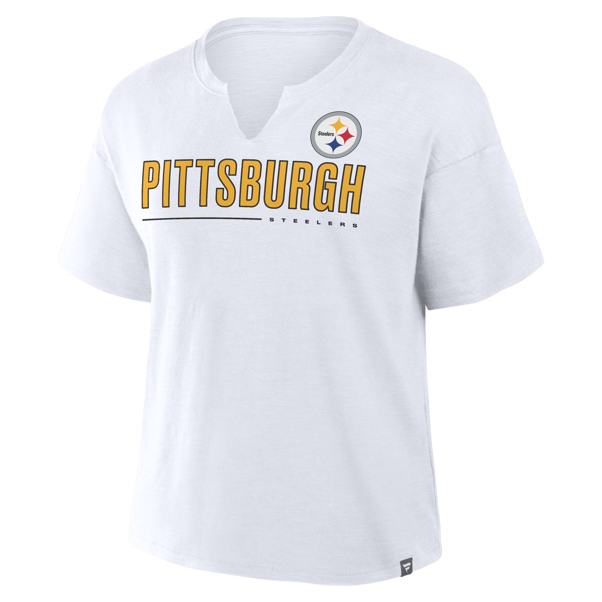 Pittsburgh Steelers Women's Redzone Notch Neck Slub Short Sleeve T-Shirt 7 Pittsburgh Steelers Women's Redzone Notch Neck Slub Short Sleeve T-Shirt