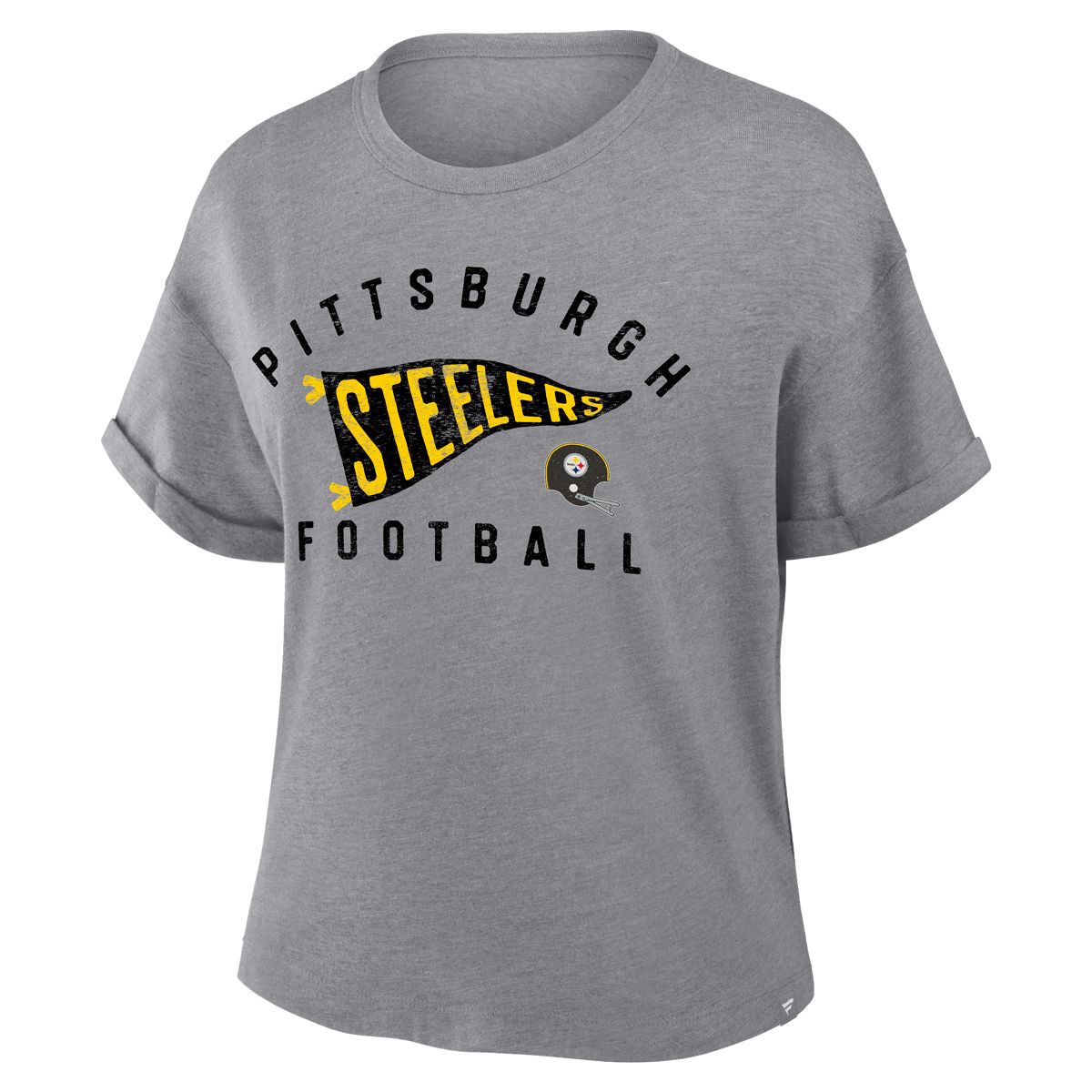 Pittsburgh Steelers Women's Pennant Wave Tribute Short Sleeve T-Shirt 11 Pittsburgh Steelers Women's Pennant Wave Tribute Short Sleeve T-Shirt
