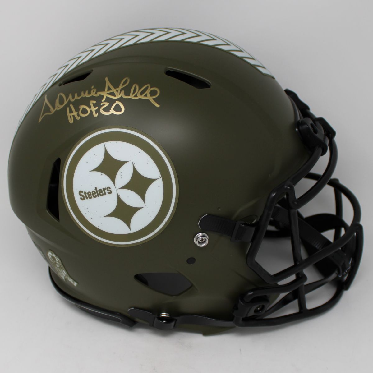 Pittsburgh Steelers #31 Donnie Shell Autographed Riddell Authentic Speed Salute to Service Full-Size Helmet 2 Pittsburgh Steelers #31 Donnie Shell Autographed Riddell Authentic Speed Salute to Service Full-Size Helmet