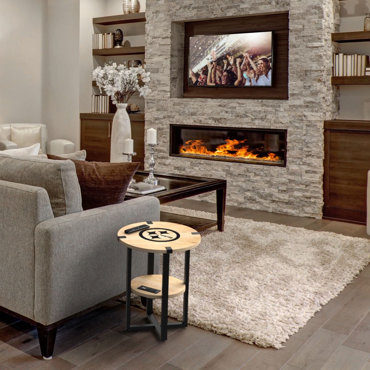 Pittsburgh Steelers Side table with Charger 6 Pittsburgh Steelers Side table with Charger