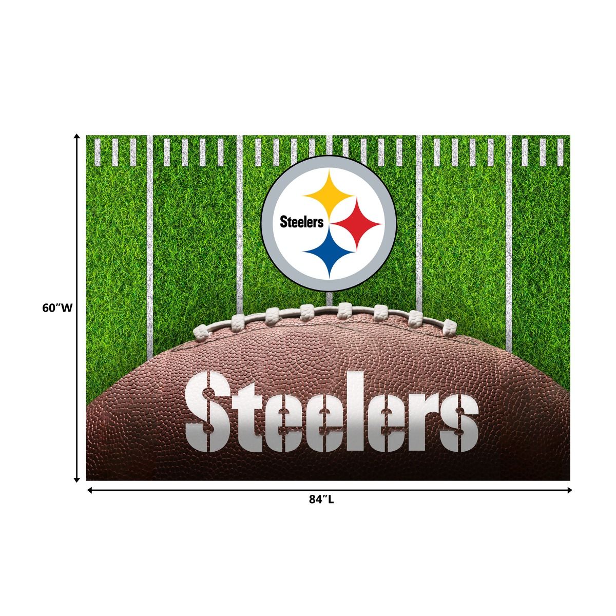 Pittsburgh Steelers 5x7 Football Field Washable Area Rug 2 Pittsburgh Steelers 5x7 Football Field Washable Area Rug