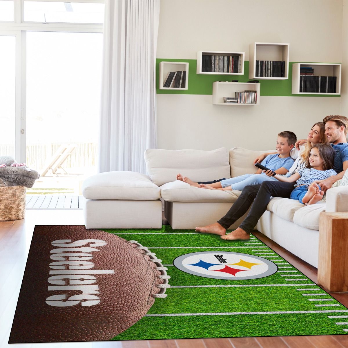 Pittsburgh Steelers 5x7 Football Field Washable Area Rug 3 Pittsburgh Steelers 5x7 Football Field Washable Area Rug