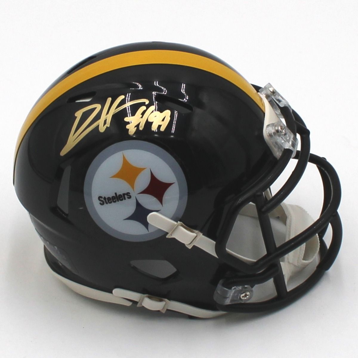 Pittsburgh Steelers #99 Derrick Harmon Autographed Riddell Speed Mini Helmet 2 Pittsburgh Steelers #99 Derrick Harmon Autographed Riddell Speed Mini Helmet
