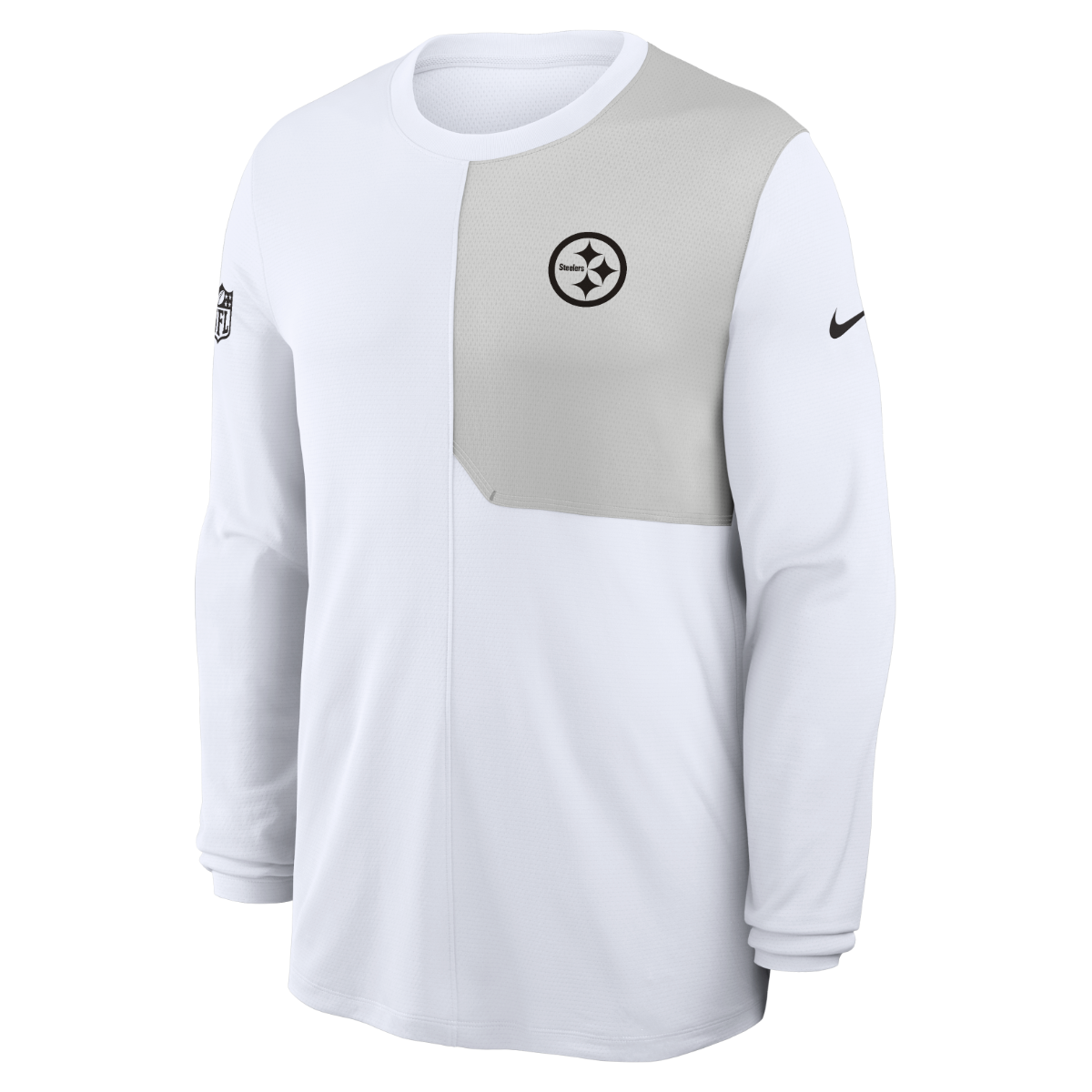 Pittsburgh Steelers Men's Nike UV Coach White Long Sleeve T-Shirt