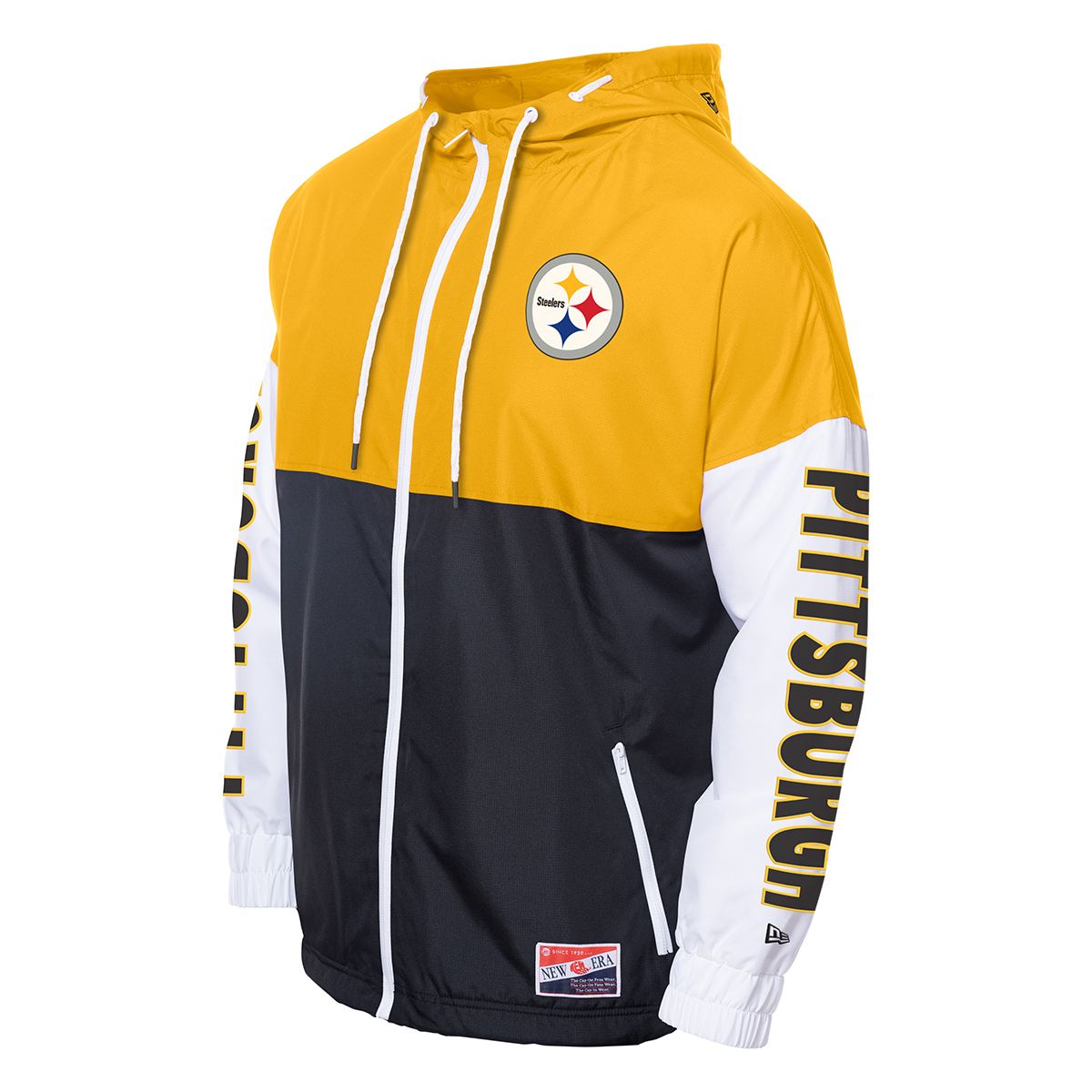 Pittsburgh Steelers Men's New Era Color Blocked Full Zip Windbreaker 3 Pittsburgh Steelers Men's New Era Color Blocked Full Zip Windbreaker