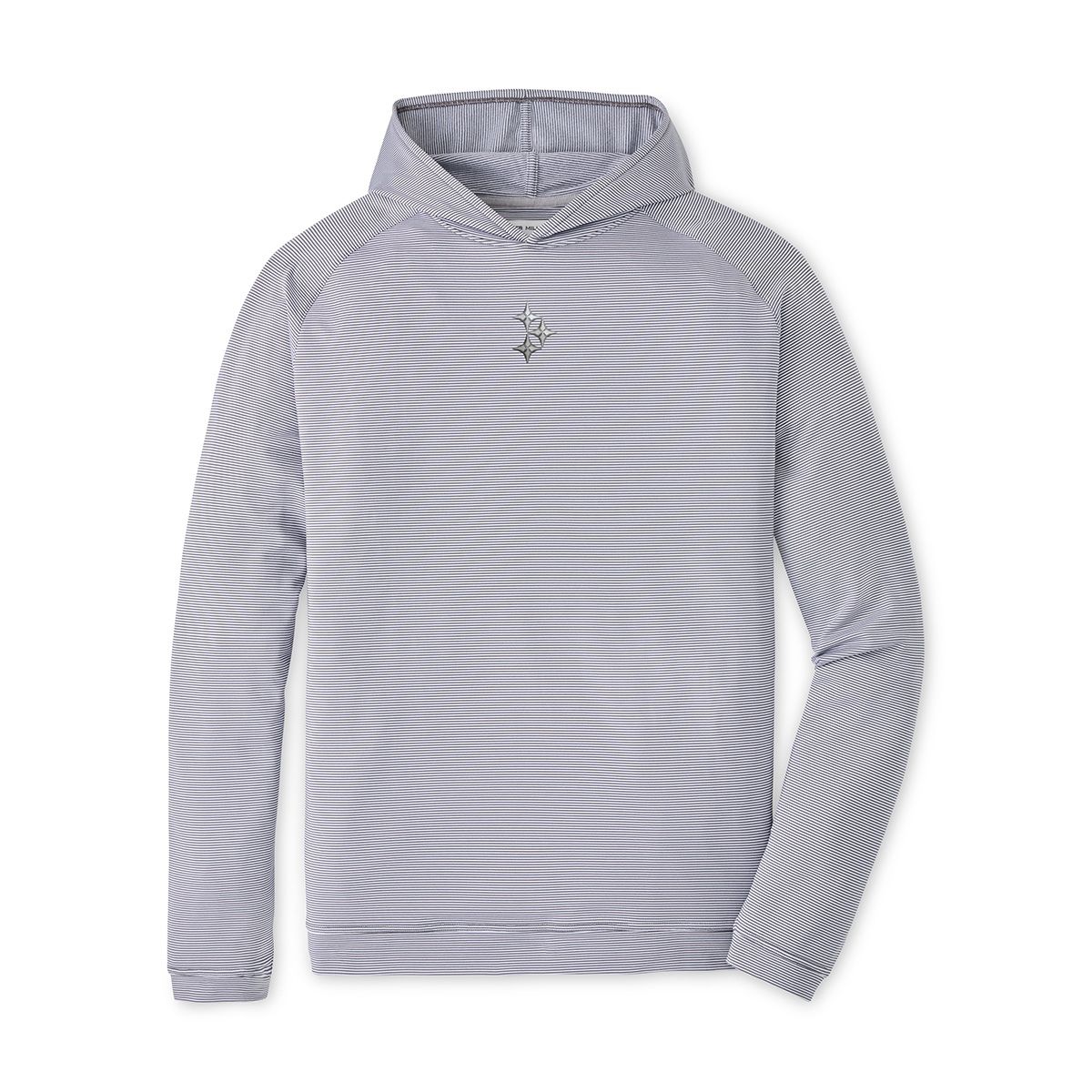Pittsburgh Steelers Men's Peter Millar Pine Sugar Stripe Performance Hooded Long Sleeve T-Shirt
