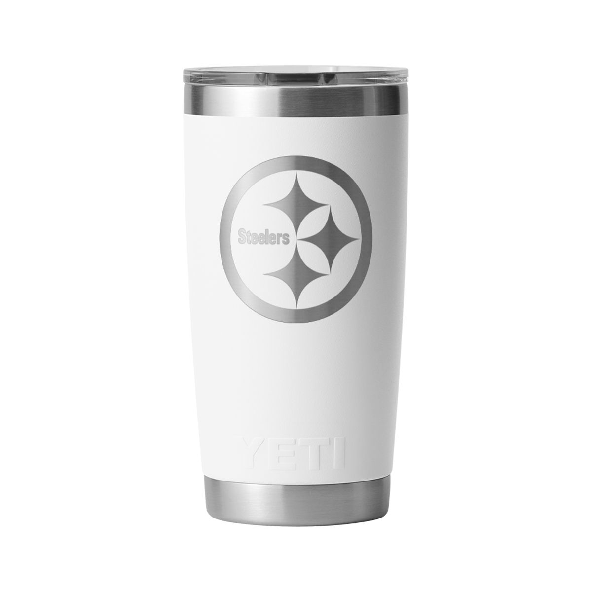 Pittsburgh Steelers Yeti 20oz. Etched Logo White Rambler Tumbler 1 Pittsburgh Steelers Yeti 20oz. Etched Logo White Rambler Tumbler