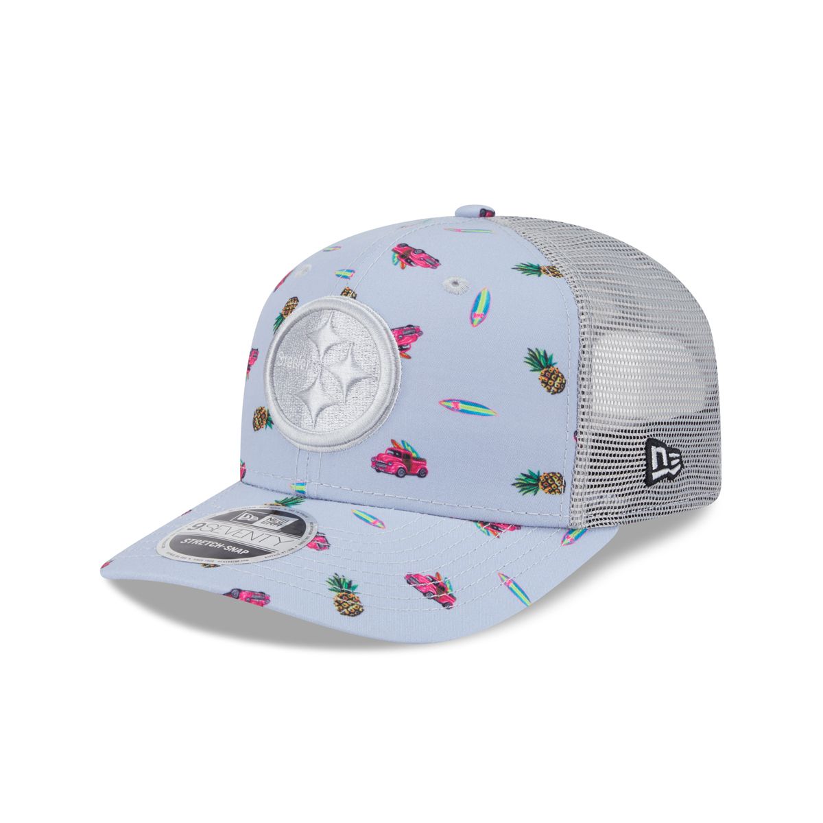 Pittsburgh Steelers Women's New Era 9SEVENTY Surfboards & Pineapples Hat 1 Pittsburgh Steelers Women's New Era 9SEVENTY Surfboards & Pineapples Hat