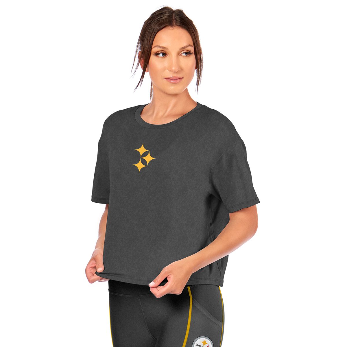 Pittsburgh Steelers Women's Certo Hypocycloid Antique Wash Format Tee 2 Pittsburgh Steelers Women's Certo Hypocycloid Antique Wash Format Tee