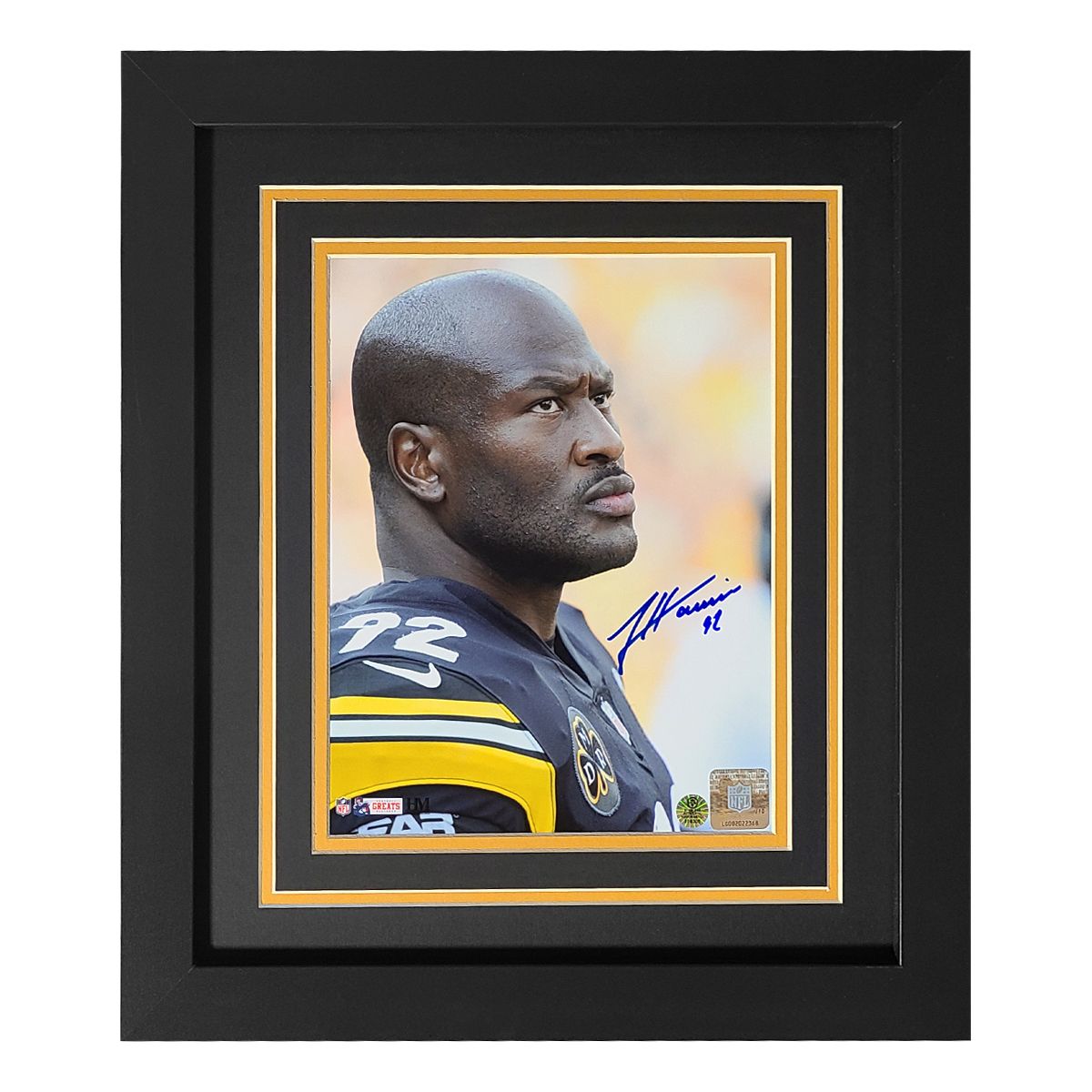 Pittsburgh Steelers #92 James Harrison Signed & Framed 8x10 Side Profile