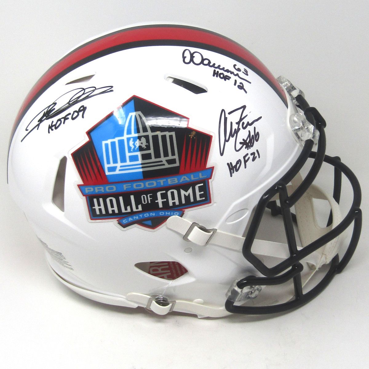 Pittsburgh Steelers #26 Rod Woodson, #63 Dermontti Dawson & #66 Alan Faneca Autographed Riddell Authentic Speed Full-Size Hall of Fame Helmet 2 Pittsburgh Steelers #26 Rod Woodson, #63 Dermontti Dawson & #66 Alan Faneca Autographed Riddell Authentic Speed Full-Size Hall of Fame Helmet