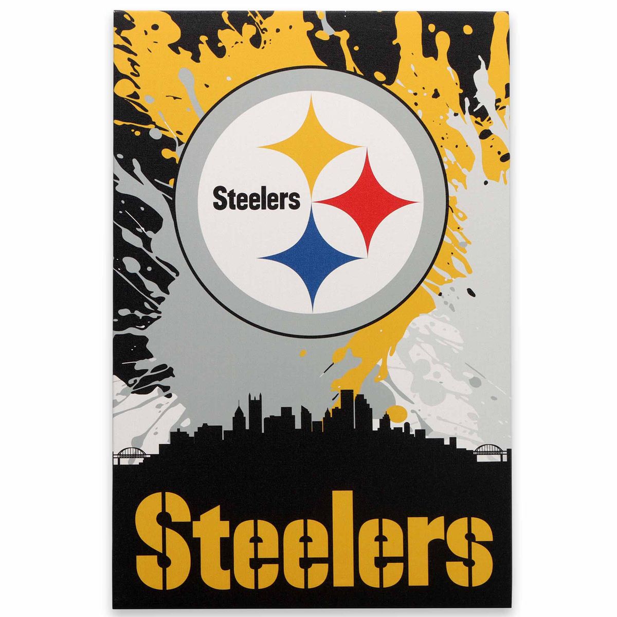 Pittsburgh Steelers Splatter Skyline Canvas Wall Art 1 Pittsburgh Steelers Splatter Skyline Canvas Wall Art
