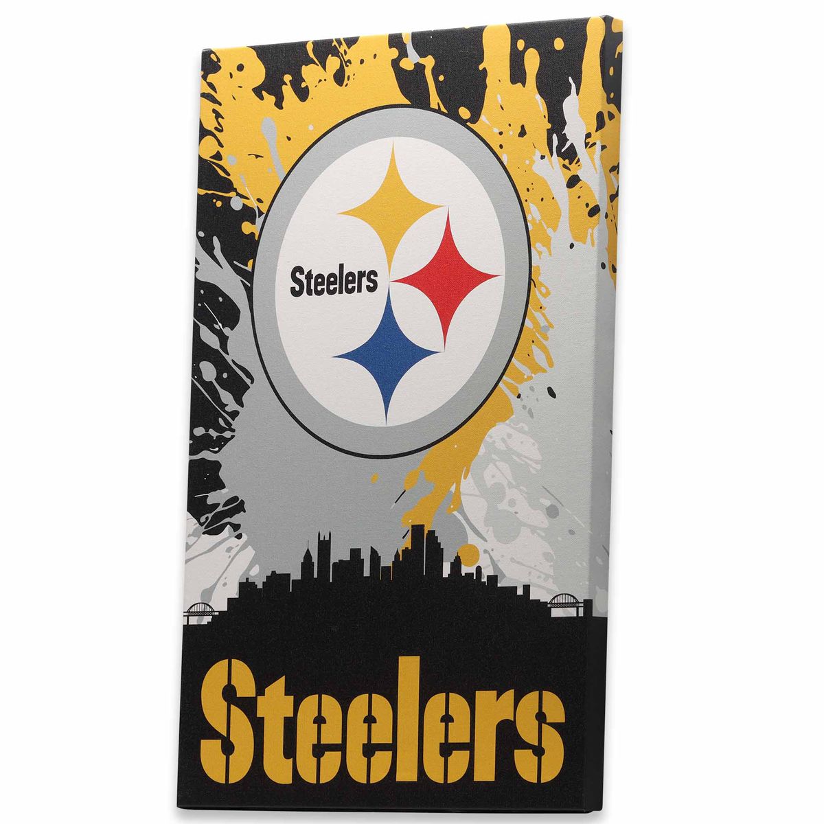 Pittsburgh Steelers Splatter Skyline Canvas Wall Art 2 Pittsburgh Steelers Splatter Skyline Canvas Wall Art