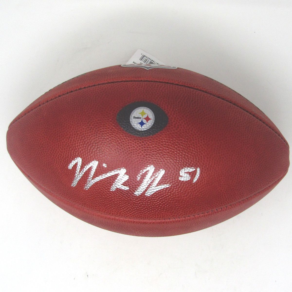 Pittsburgh Steelers #51 Nick Herbig Autographed Authentic “The Duke” NFL Football 1 Pittsburgh Steelers #51 Nick Herbig Autographed Authentic “The Duke” NFL Football