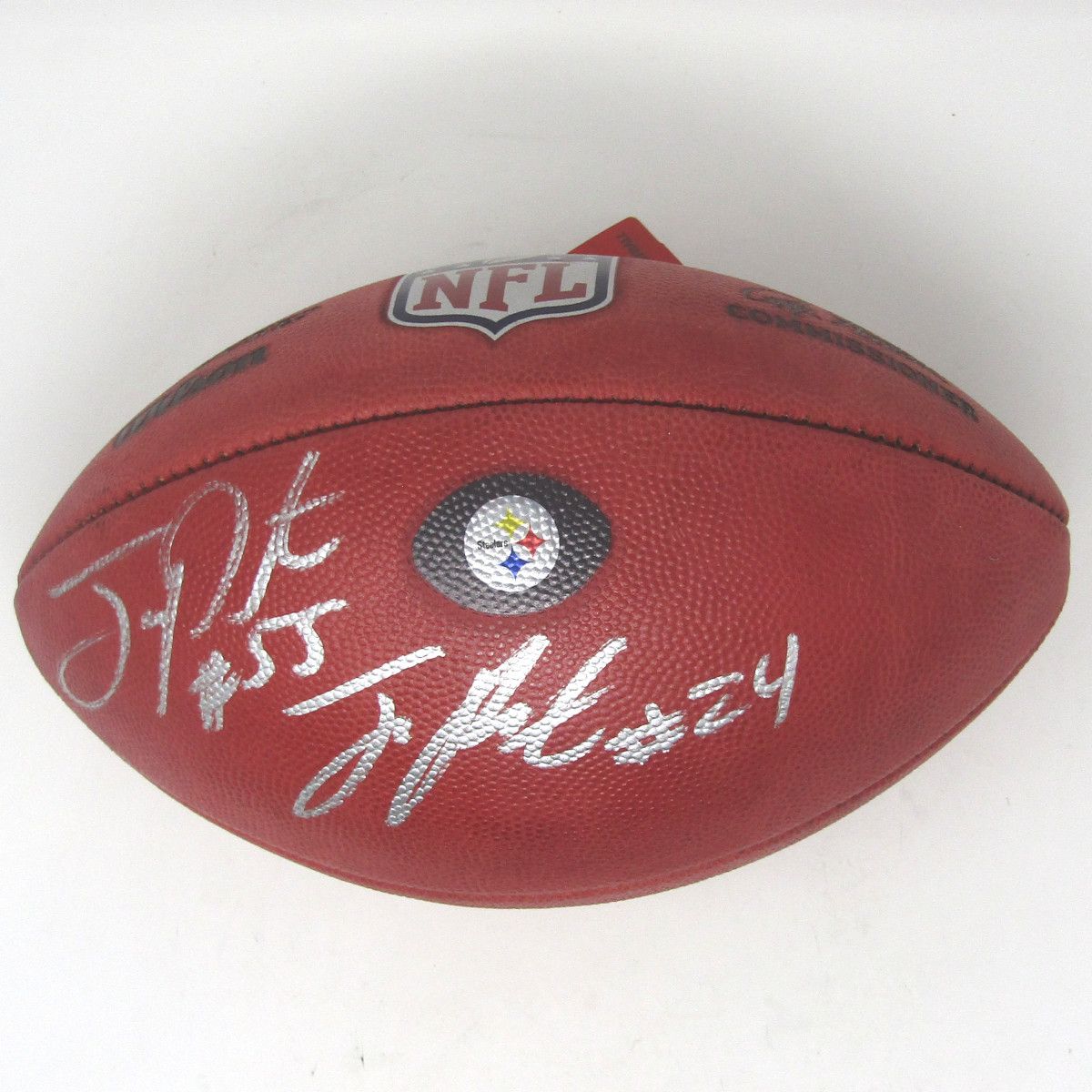 Pittsburgh Steelers #24 Joey Porter Jr. & #55 Joey Porter Dual Autographed Authentic “The Duke” NFL Football