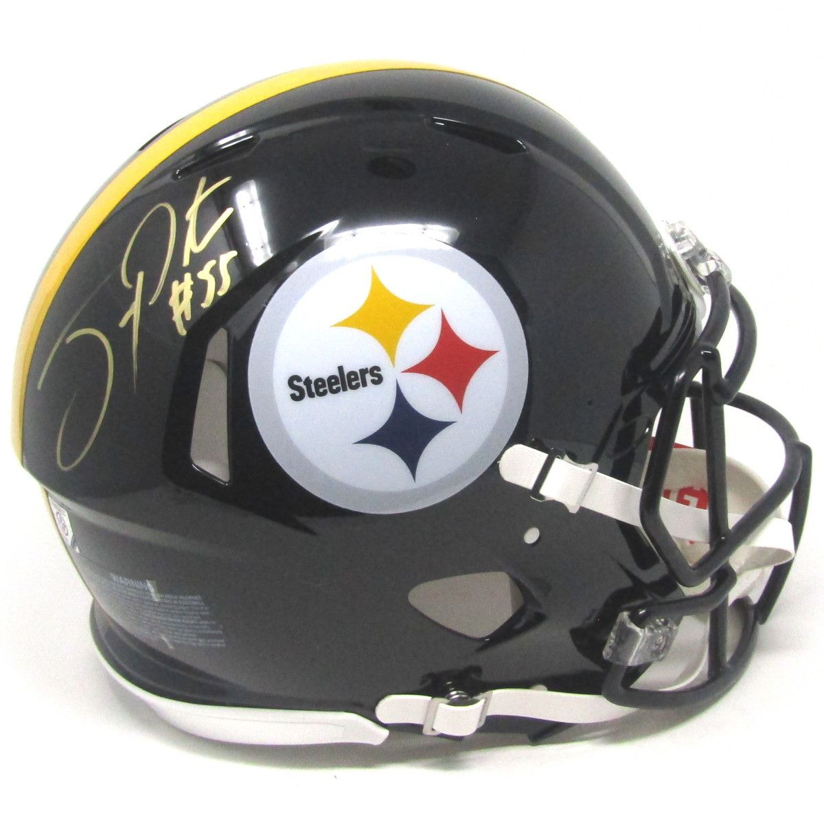 Pittsburgh Steelers #55 Joey Porter Autographed Riddell Authentic Speed Full-Size Helmet
