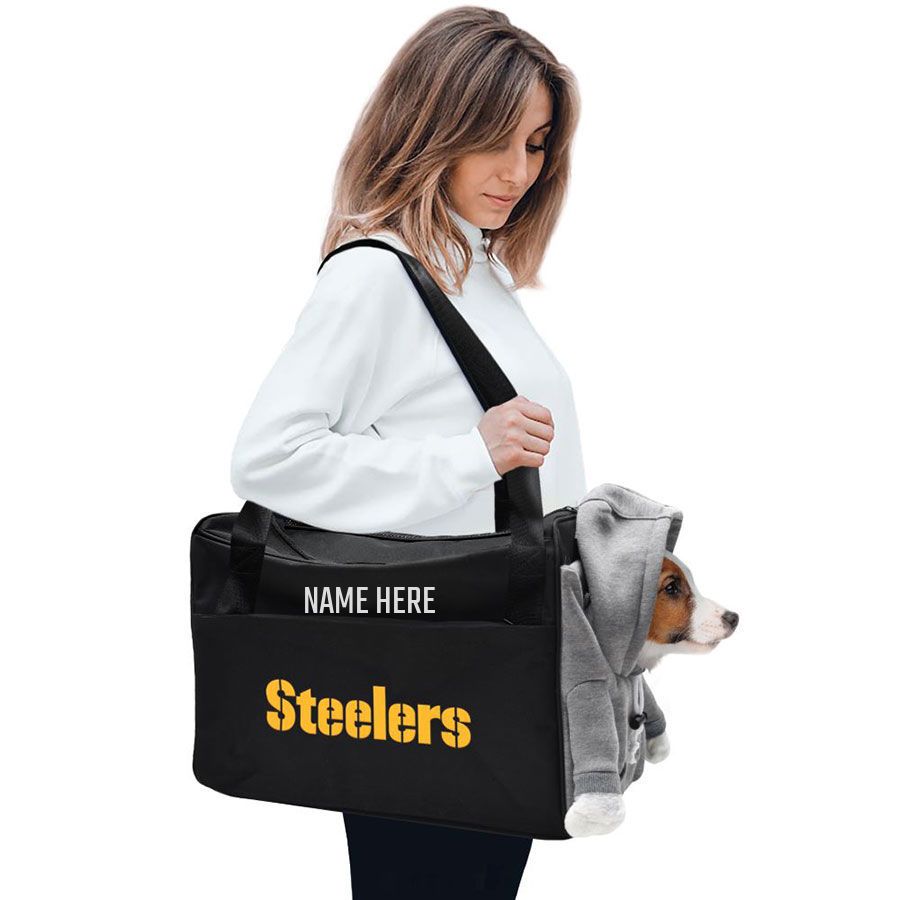 Pittsburgh Steelers Personalized Furry Fan Pet Carrier 1 Pittsburgh Steelers Personalized Furry Fan Pet Carrier
