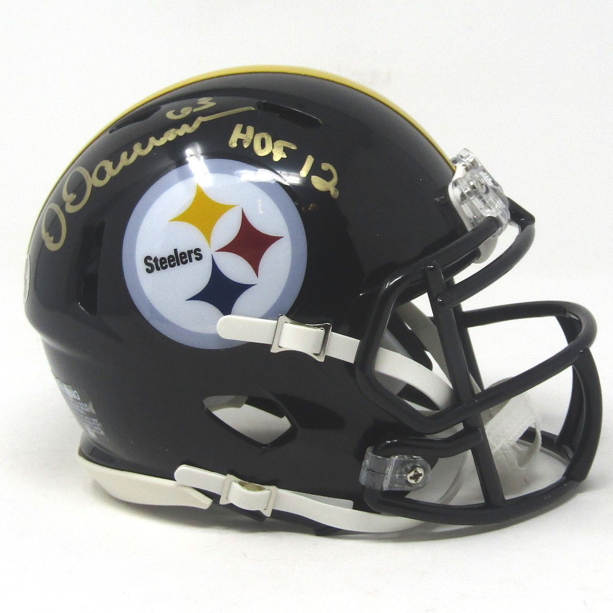Pittsburgh Steelers #63 Dermontti Dawson Autographed Riddell Speed Mini Helmet 2 Pittsburgh Steelers #63 Dermontti Dawson Autographed Riddell Speed Mini Helmet