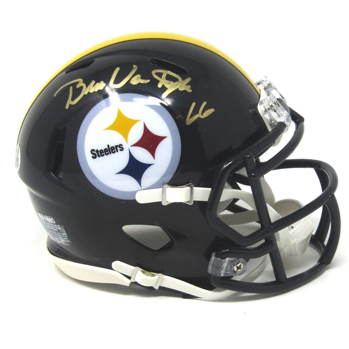 Pittsburgh Steelers #66 Bruce Van Dyke Autographed Riddell Speed Mini Helmet 1 Pittsburgh Steelers #66 Bruce Van Dyke Autographed Riddell Speed Mini Helmet