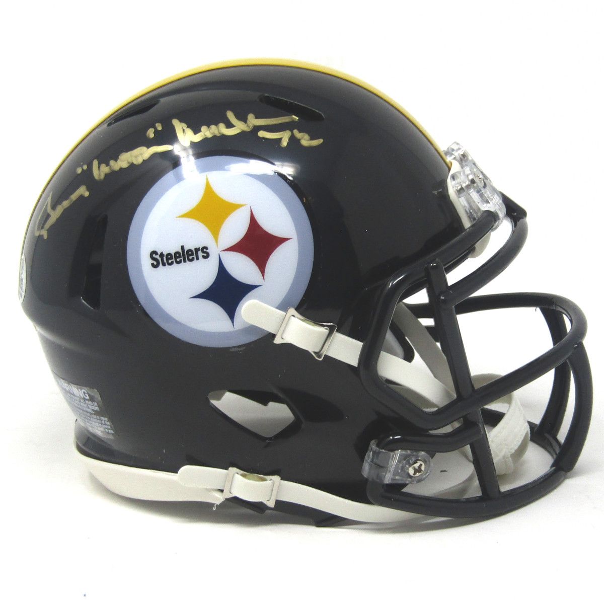 Pittsburgh Steelers #72 Gerry Mullins Autographed Riddell Speed Mini Helmet