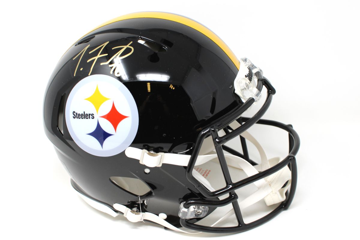 Pittsburgh Steelers #73 Troy Fautanu Autographed Riddell Authentic Speed Full-Size Helmet 1 Pittsburgh Steelers #73 Troy Fautanu Autographed Riddell Authentic Speed Full-Size Helmet