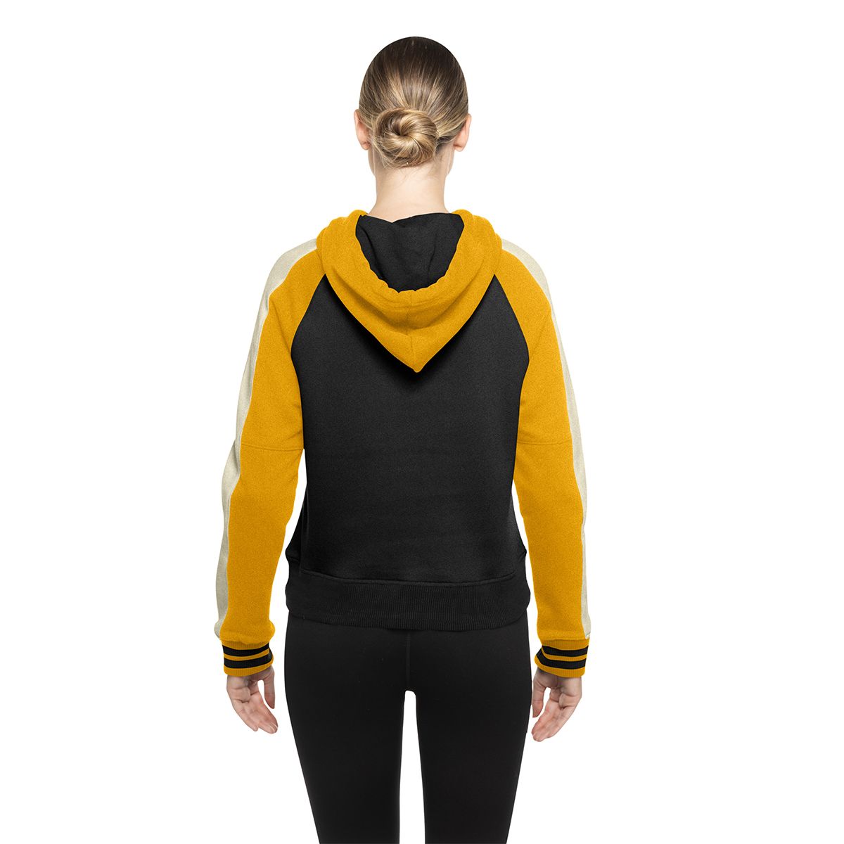 Pittsburgh Steelers Women's New Era Cropped Hoodie With Sleeve Stripes 2 Pittsburgh Steelers Women's New Era Cropped Hoodie With Sleeve Stripes
