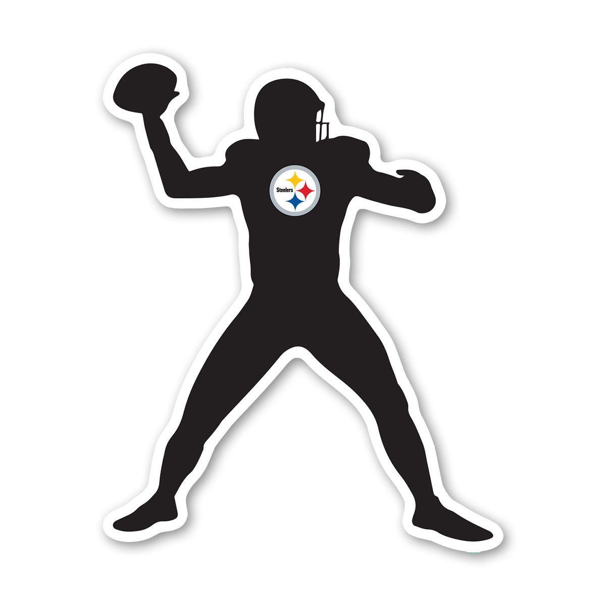 Pittsburgh Steelers 3" Quarterback Silhouette Sticker 3 Pittsburgh Steelers 3" Quarterback Silhouette Sticker