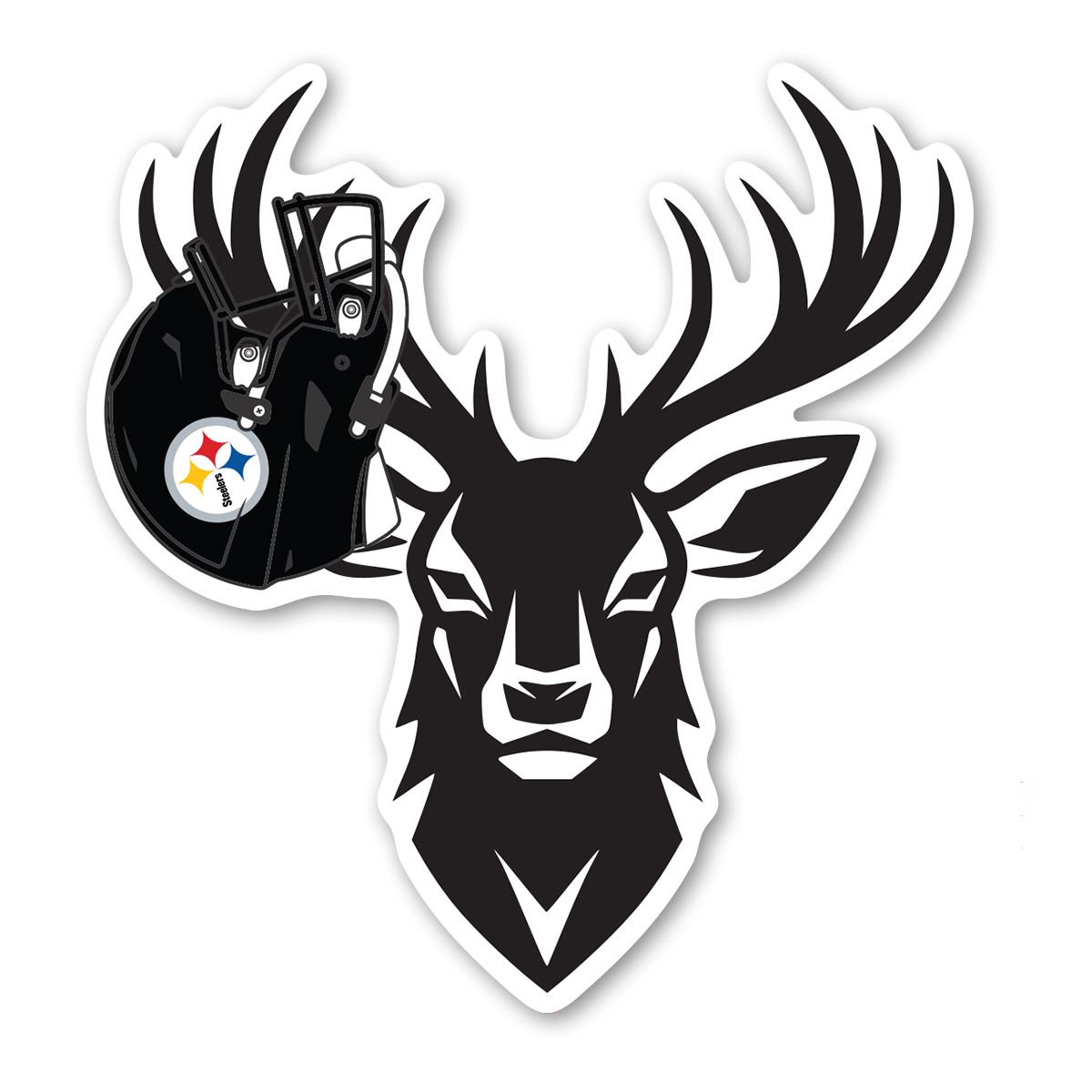 Pittsburgh Steelers 3" Buck Helmet Sticker