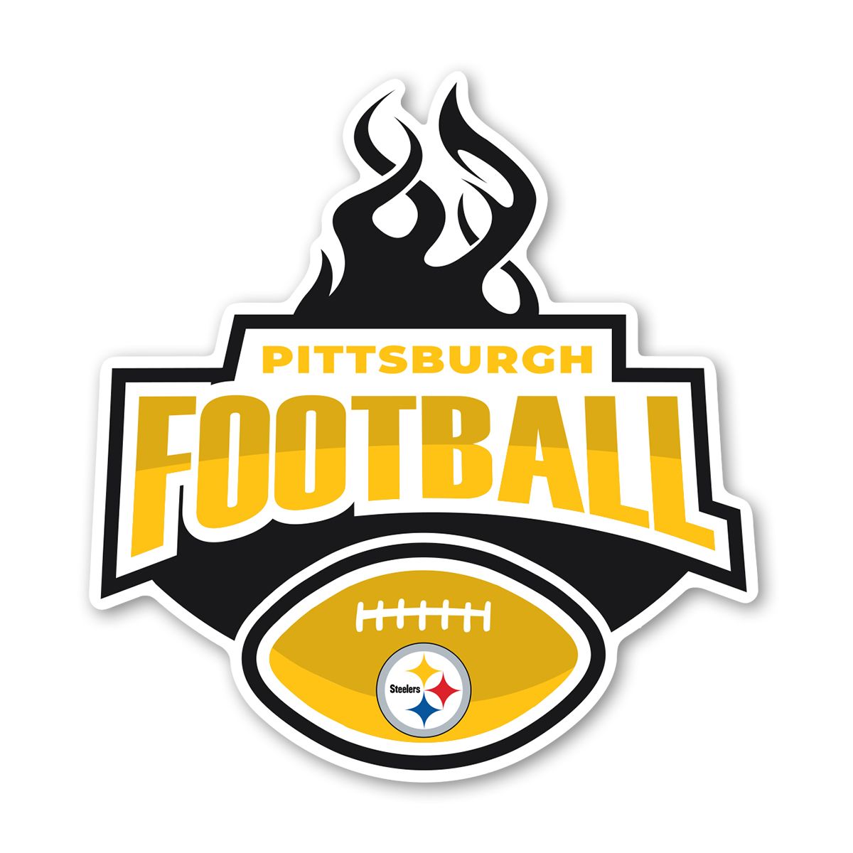 Pittsburgh Steelers 3" Flame Sticker 3 Pittsburgh Steelers 3" Flame Sticker