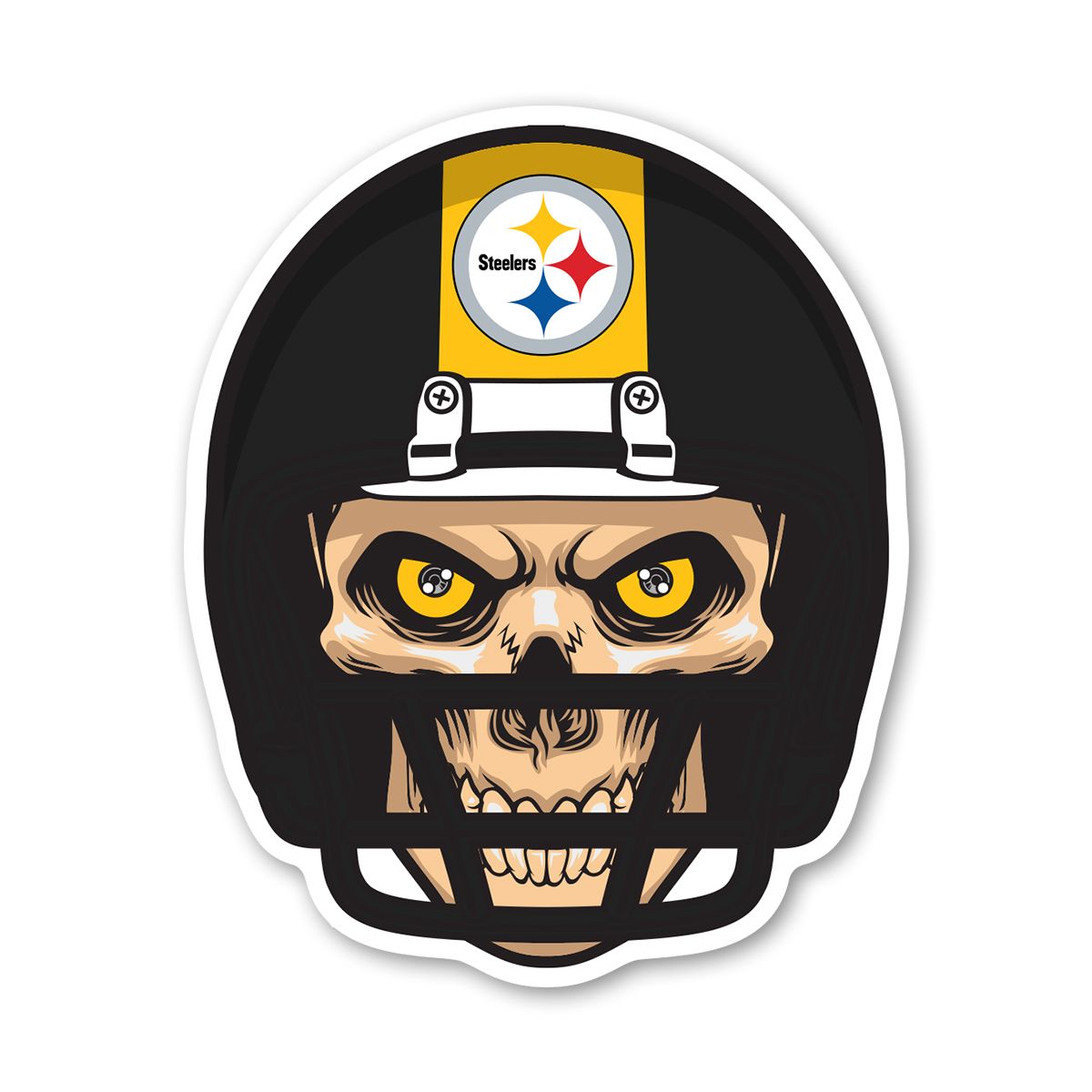 Pittsburgh Steelers 3" Helmet Skull Sticker 1 Pittsburgh Steelers 3" Helmet Skull Sticker