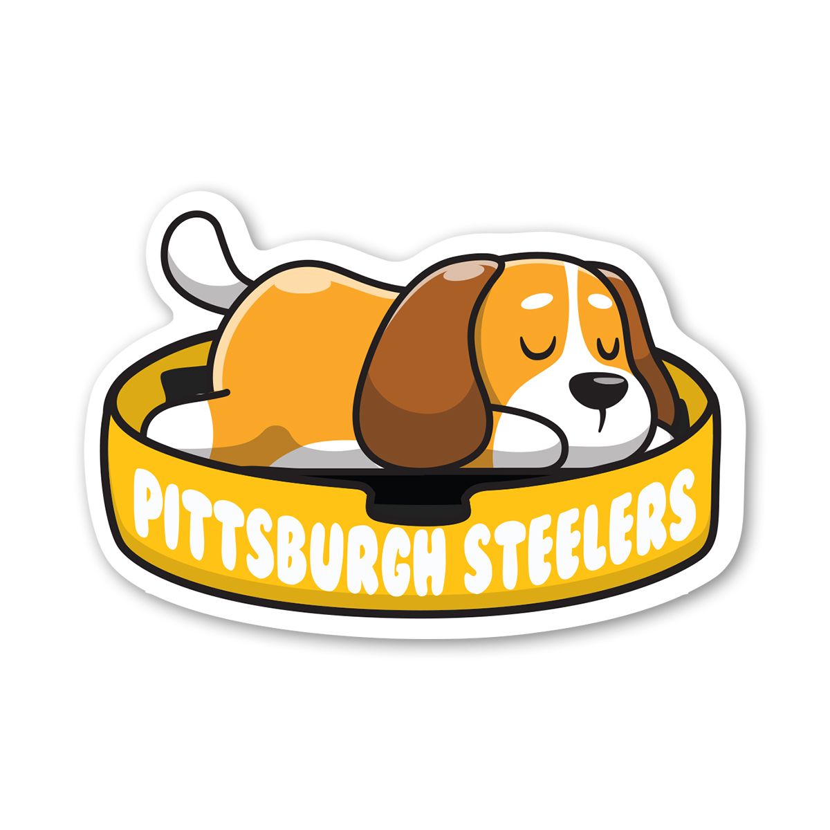 Pittsburgh Steelers 3" Dog In Bed Sticker 3 Pittsburgh Steelers 3" Dog In Bed Sticker
