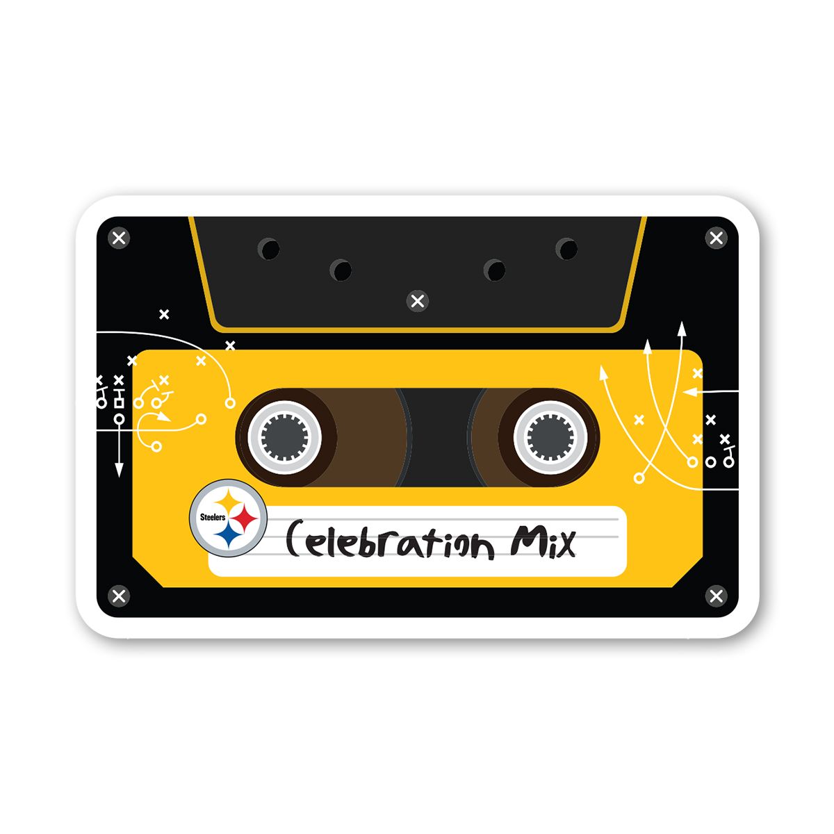 Pittsburgh Steelers 3" Mix Tape Sticker