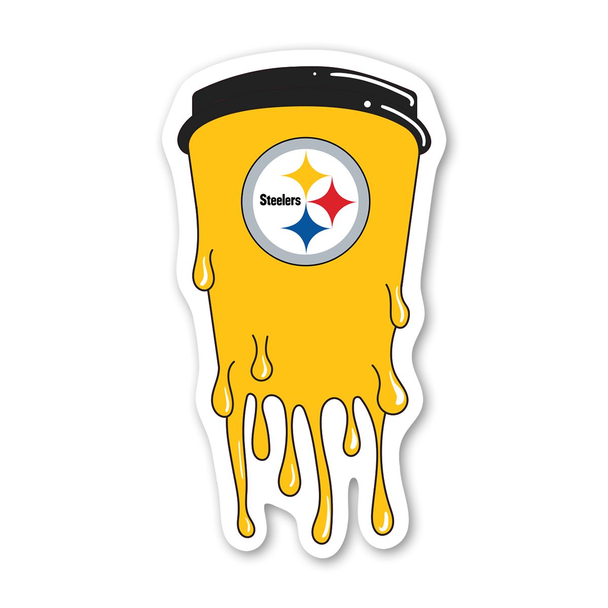 Pittsburgh Steelers 3" Cup Drip Sticker 2 Pittsburgh Steelers 3" Cup Drip Sticker