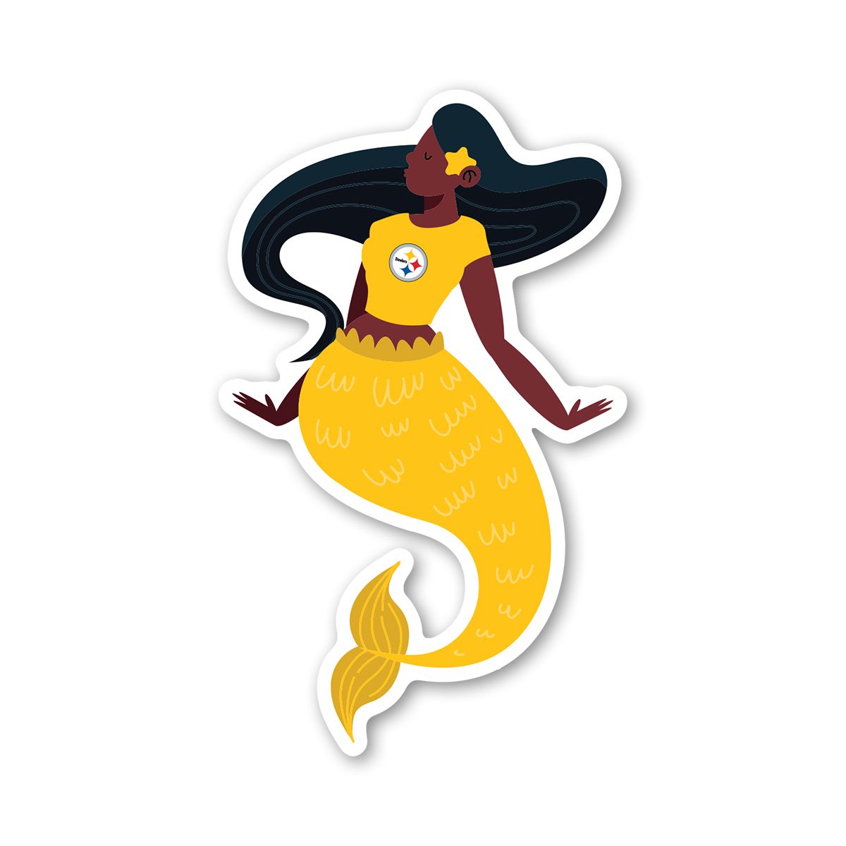Pittsburgh Steelers 3" Mermaid Sticker 2 Pittsburgh Steelers 3" Mermaid Sticker