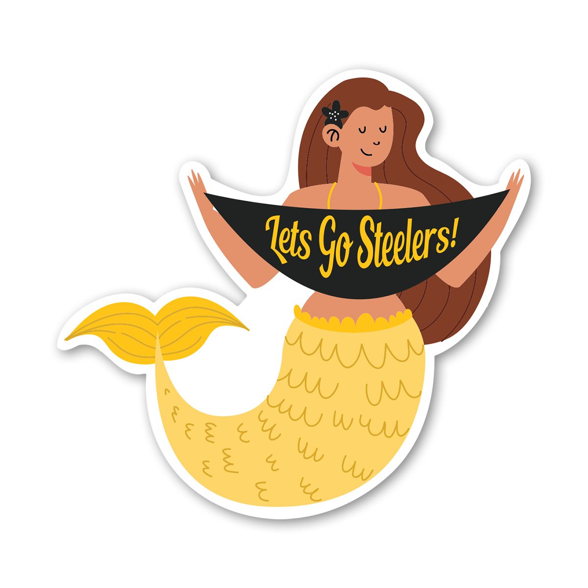 Pittsburgh Steelers Mermaid Banner Sticker 2 Pittsburgh Steelers Mermaid Banner Sticker