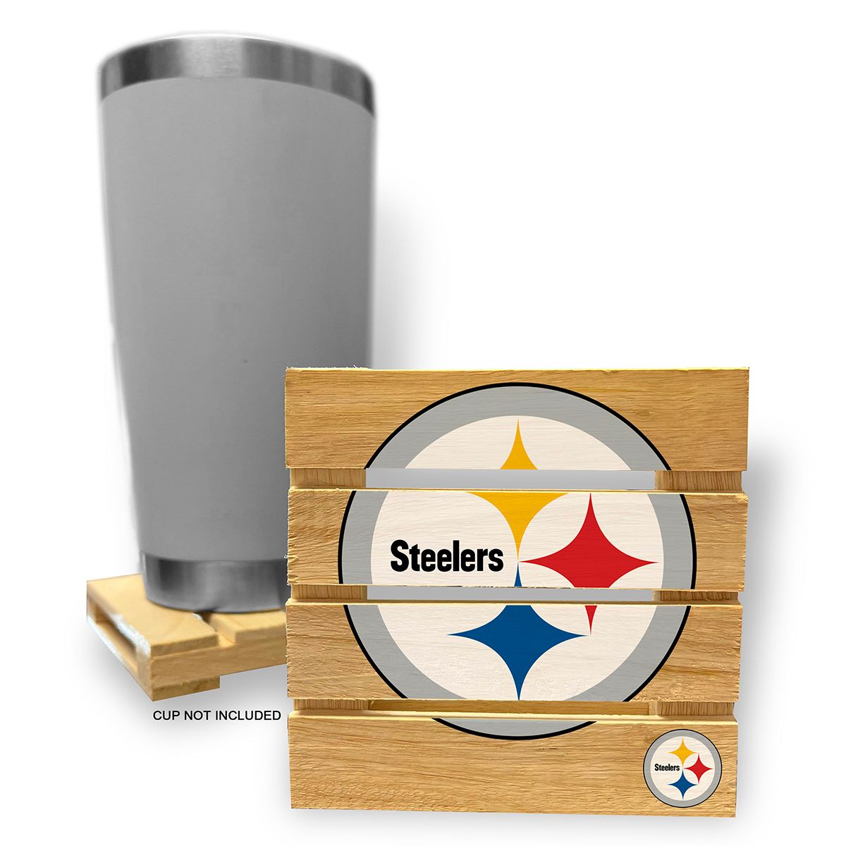 Pittsburgh Steelers Pallet Coaster - 4 Pack 1 Pittsburgh Steelers Pallet Coaster - 4 Pack