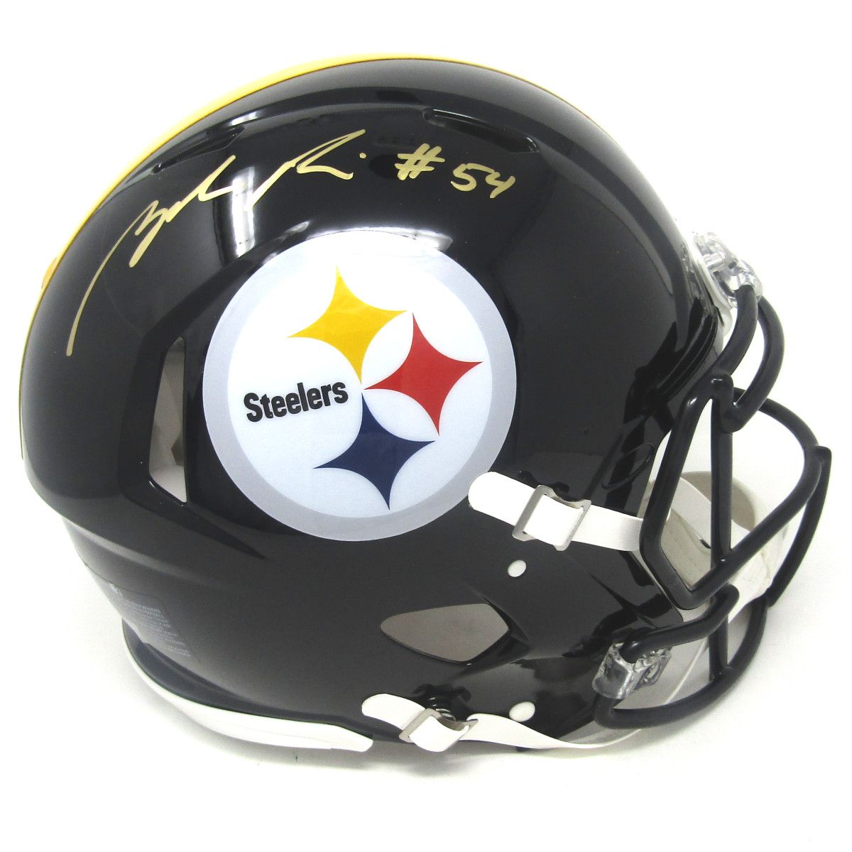 Pittsburgh Steelers #54 Zach Frazier Autographed Riddell Authentic Speed Full-Size Helmet 3 Pittsburgh Steelers #54 Zach Frazier Autographed Riddell Authentic Speed Full-Size Helmet