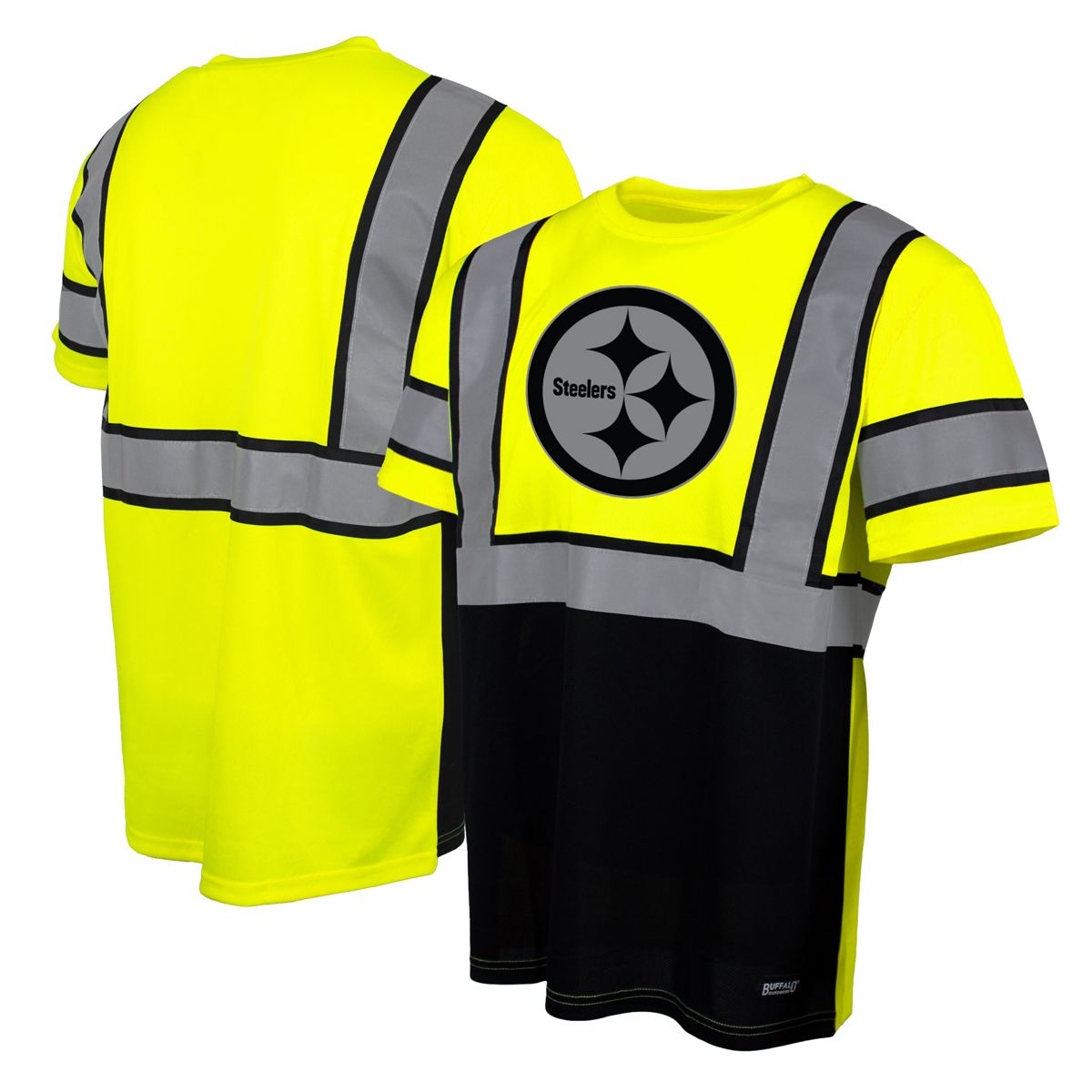 Pittsburgh Steelers Men's Buffalo Outdoors Hi-Vis Safety Short Sleeve T-Shirt 3 Pittsburgh Steelers Men's Buffalo Outdoors Hi-Vis Safety Short Sleeve T-Shirt