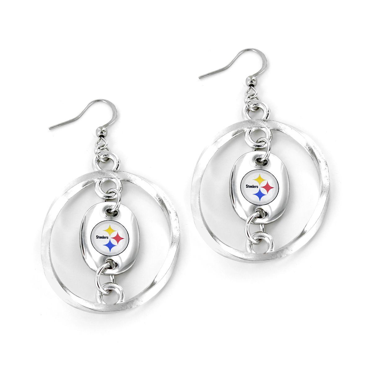 Pittsburgh Steelers Hoop Link Earrings 3 Pittsburgh Steelers Hoop Link Earrings