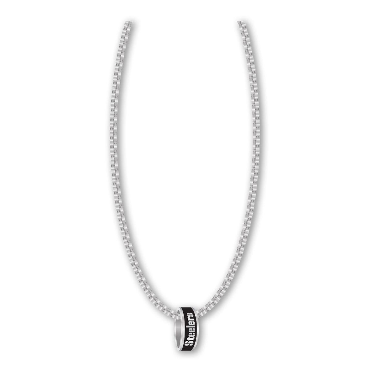 Pittsburgh Steelers Silver Fashion Ring Necklace 1 Pittsburgh Steelers Silver Fashion Ring Necklace