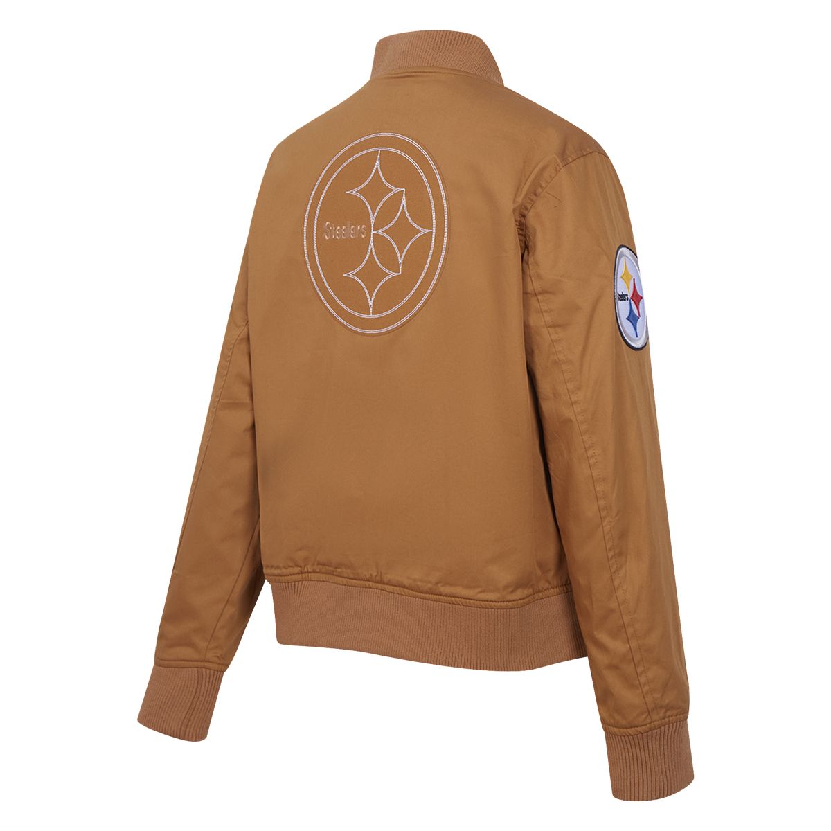 Pittsburgh Steelers Women's Pro Standard Paint The City Twill Bomber Jacket 3 Pittsburgh Steelers Women's Pro Standard Paint The City Twill Bomber Jacket