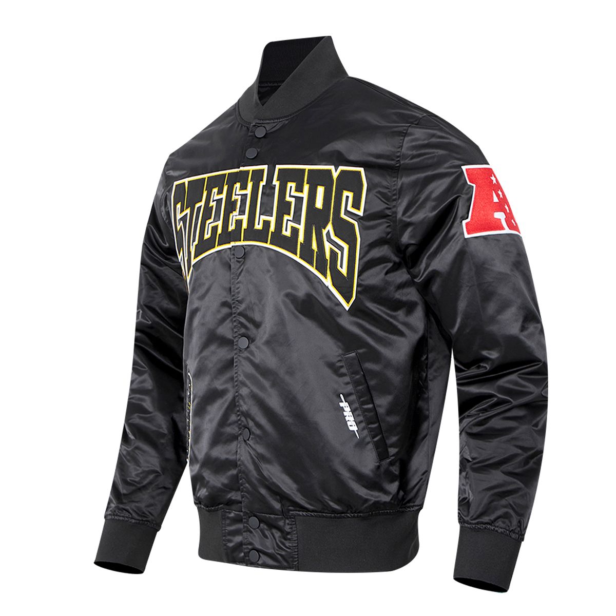 Pittsburgh Steelers Men's Pro Standard Crest Emblem Satin Bomber Jacket